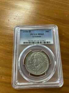 1936年 D アーカンソー 50セント記念金貨 PCGS MS65