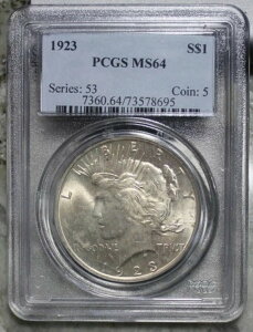 1923-P ピースシルバードル | PCGS MS 64 | コレクターズジェム | ラストワン