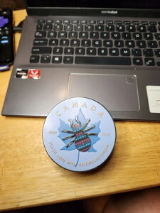 2020 メープル リーフ 1 オンス シルバー ブルー スパイダー スワロフスキー クリスタル 宝石付き 500 点中 234 点!