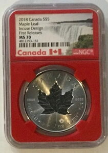 2018 �J�i�_ ���[�v�� ���[�t S $5 - INCUSE �f�U�C�� �t�@�[�X�g �����[�X - NGC MS70!