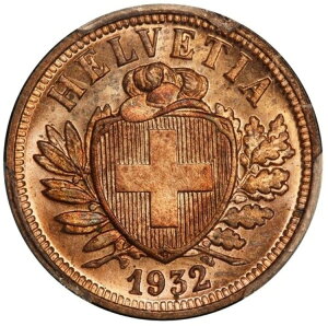 1932-B �X�C�X 2 ���b�y�� �X�y�V�����R�C�� - PCGS SP 66 RD - KM #4.2a - TOP POP