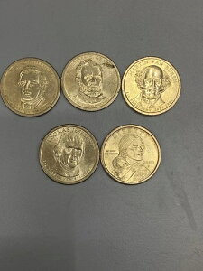 全5枚、トーマス・ジェファーソン1801、ユリシーズ1869、1ドル硬貨ミント、1801、2000、