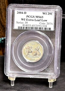2004-D ���V���g�� �N�H�[�^�[ - WI �G�N�X�g�����[�t ���[ - PCGS MS65 (#55684-L)