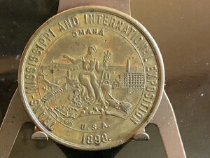 1898年ミシシッピ川以遠国際博覧会。38mm銅メダル。
