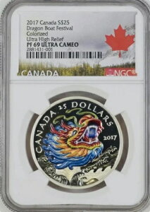 2017�N�h���S���{�[�g�t�F�X�e�B�o�� �J�i�_ $25 1�I���X �V���o�[ �J���[���C�Y NGC PF 69 �E���g���J���I