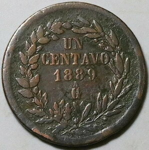 1889-Ga/Mo ���L�V�R 1 Un Centavo ���A �O�A�_���n�� �~���g VF ���� (25081801R)