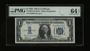 DBR 1934 $1 Vo[ t@j[obN Fr. 1606 BA ubN PMG 64 EPQ VA B33958145A