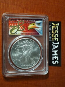 2009年 1ドル シルバー イーグル PCGS MS70 トーマス・クリーブランド サイン入り イーグル サンラベル付き