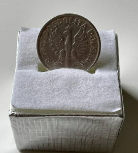 ポーランド 1ズウォティ、1925年ロンドン造幣局、銀貨、未洗浄、金属探知機による発見