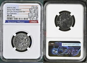 2025 D ステイシーパーク ミルバーン 25セント NGC MS 68 アメリカ人女性用クォーター 初リリース