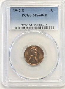 1942�N S �����J�[���Z���g PCGS MS64 RD #Z291 �ʐ^���悭������������
