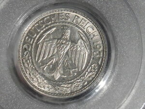 PCGS MS-64 �i�`�X �h�C�c ��O�鍑 1937-D 50 ���C�q�X�t�F�j�b�q �R�C�� ���Ɋ󏭂ȐV�i!