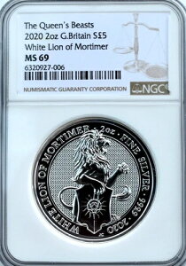 2020�N �N�C�[���Y�r�[�X�g �V���o�[ �z���C�g���C�I�� �I�u ���[�e�B�}�[ 2�I���X ?5 NGC MS69 �C�M���X