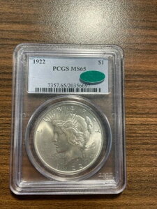 1922-P s[XVo[h 1h PCGS ~gXe[g 65 MS 65 CAC ^Cv2A[[t