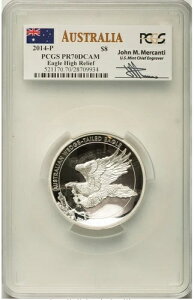 2014年 5オンス シルバー ウェッジテール イーグル PCGS PR70DCAM 箱・保証書付き - ジョン・マーカンティ
