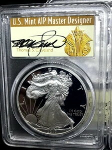 2017年 (W) アメリカン シルバー イーグル PCGS PR70 DCAM、FDOI - トーマス・クリーブランド直筆サイン