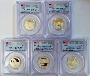 2014-S シルバー ワシントン クォーターセット ファーストストライク ATB シリーズ PCGS PR70DCAM