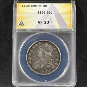1826�N 50�Z���g �L���b�v�h�o�X�g �n�[�t�_���[�R�C�� �`���C�X ���ɗǍD�ȏ�� ANACS VF 30