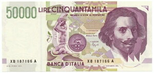 50000 ���� GIAN LORENZO BERNINI II TIPO SERIE SOSTITUTIVA XB 29/01/1996 FDS-/FDS