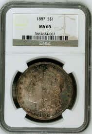 【極美品/品質保証書付】 アンティークコイン モダンコイン [送料無料] 1887 PモルガンシルバーダラーNGC MS-65 1887 P Morgan Silver Dollar NGC MS-65