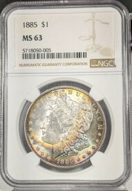 【極美品/品質保証書付】 アンティークコイン モダンコイン [送料無料] 1885 PモルガンシルバーダラーNGC MS-63 1885 P Morgan Silver Dollar NGC MS-63