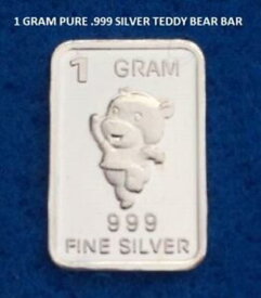 【極美品/品質保証書付】 アンティークコイン モダンコイン [送料無料] テディベア-1グラムGR G .999ファインピュアソリッドシルバーレオンバー TEDDY BEAR - 1 GRAM GR G .999 Fine Pure Solid Silver Bullion Bar