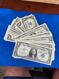 【極美品/品質保証書付】 アンティークコイン モダンコイン [送料無料] 1957 1ドルメモ$ 1シルバー証明書ブルーシールビル米国通貨 1957 One Dollar Note $1 Silver Certificate Blue Seal Bill US Currency