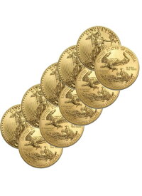【極美品/品質保証書付】 アンティークコイン モダンコイン [送料無料] たくさんの10ゴールド1オンスアメリカンイーグル$ 50ランダムな年米国ミントアメリカンイーグルコイン Lot of 10 Gold 1 oz American Eagle $50 Random Year US Mint American Eagle Coins