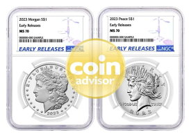 【極美品/品質保証書付】 アンティークコイン モダンコイン [送料無料] 2023 $ 1モーガン＆ピースダラー2コインセットNGC MS70アーリーリリースブルーラベル 2023 $1 Morgan & Peace Dollar 2 Coin Set NGC MS70 Early Releases Blue Label