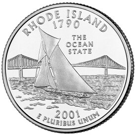 【極美品/品質保証書付】 アンティークコイン モダンコイン [送料無料] 2001 P-ロードアイランド - 州四半期 2001 P - Rhode Island - State Quarter