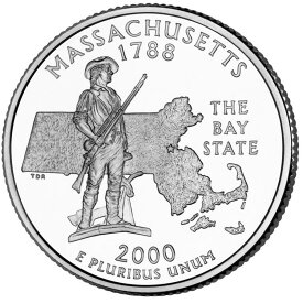 【極美品/品質保証書付】 アンティークコイン モダンコイン [送料無料] 2000 D-マサチューセッツ - 州四半期 2000 D - Massachusetts - State Quarter