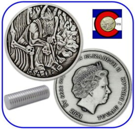 【極美品/品質保証書付】 アンティークコイン モダンコイン [送料無料] 2021 Tuvalu Hades 1oz Antiqued Silver -Gods Olympusシリーズ-20コインのロール 2021 Tuvalu Hades 1oz Antiqued Silver - Gods Olympus Series - Roll of 20 Coins