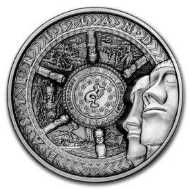 【極美品/品質保証書付】 アンティークコイン モダンコイン [送料無料] 2022サモアイースター島ラパヌイ1キロシルバーコイン 2022 Samoa Easter Island Rapa Nui 1 Kilo Silver Coin