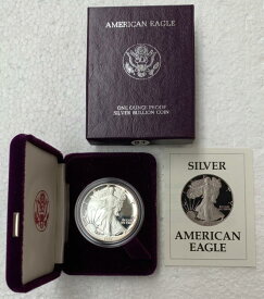 【極美品/品質保証書付】 アンティークコイン モダンコイン [送料無料] 1987年のオリジナルUSミントパッケージのシルバーイーグル?スポットなし~~ 1987 S Proof Silver Eagle in Original US Mint Packaging w/COA~ NO SPOTS ~~