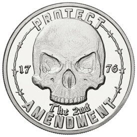 【極美品/品質保証書付】 アンティークコイン モダンコイン [送料無料] 第2改正保護の頭蓋骨1オンスシルバープルーフラウンドローグズアイランドミント 2nd Amendment Skull of Protection 1 oz Silver Proof Round Rogue's Island Mint