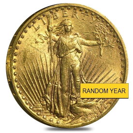 【極美品/品質保証書付】 アンティークコイン モダンコイン [送料無料] 20ドルのゴールドダブルイーグルセントゴーデンス - ブリリアント非循環BU（ランダム年） $20 Gold Double Eagle Saint Gaudens - Brilliant Uncirculated BU (Random Year)