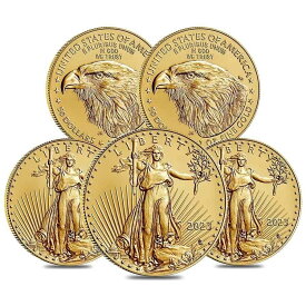 【極美品/品質保証書付】 アンティークコイン モダンコイン [送料無料] たくさんの5-2023 1オンスゴールドアメリカンイーグル$ 50コインbu Lot of 5 - 2023 1 oz Gold American Eagle $50 Coin BU
