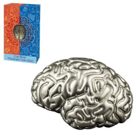 【極美品/品質保証書付】 アンティークコイン モダンコイン [送料無料] 2023サモア2オンスシルバー脳3D型コイン.999ファイン（box＆coa） 2023 Samoa 2 oz Silver The Brain 3D Shaped Coin .999 Fine (w/Box & COA)