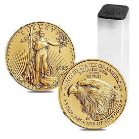 【極美品/品質保証書付】 アンティークコイン モダンコイン [送料無料] 50-2023 1/10 OZ GOLD AMERICAN EAGLE $ 5 COIN BU（ロット、50のチューブ）のロール Roll of 50 - 2023 1/10 oz Gold American Eagle $5 Coin BU (Lot, Tube of 50)