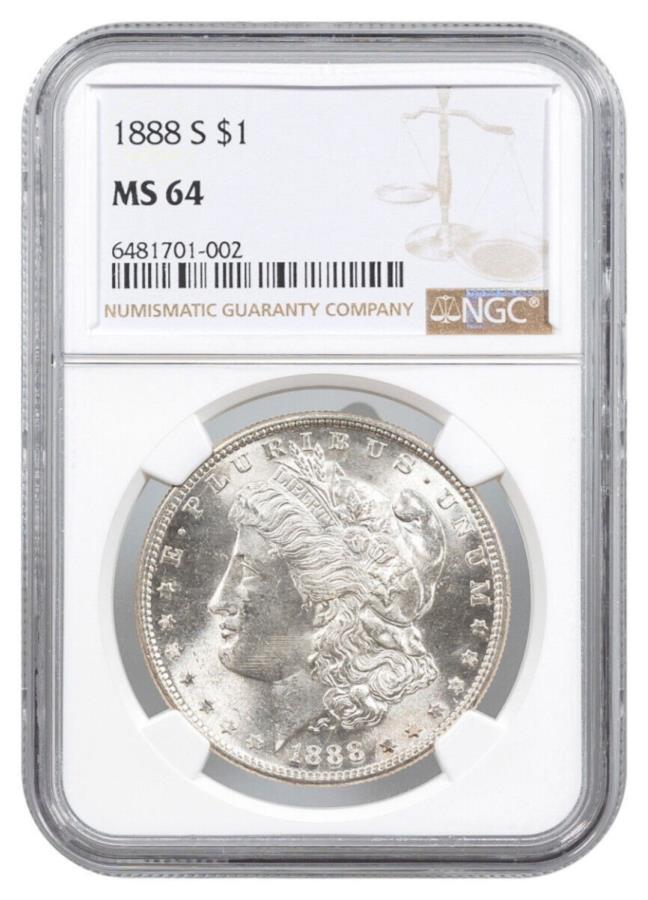 アンティークコイン モダンコイン [送料無料] 1888-SモーガンシルバーダラーNGC M64 1888-S Morgan Silver Dollar NGC M64