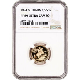 【極美品/品質保証書付】 アンティークコイン モダンコイン [送料無料] 1994グレートブリテンゴールド1/2ソブリンプルーフ-NGC PF69ウルトラカメオ 1994 Great Britain Gold 1/2 Sovereign Proof - NGC PF69 Ultra Cameo