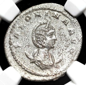【極美品/品質保証書付】 アンティークコイン モダンコイン [送料無料] サロニナ、広告254-268。シルバーアントニニアニアン、ガリエエヌスの妻、NGC CH AU Salonina, AD 254-268. Silver Antoninianus, Wife of Gallienus, NGC Ch AU