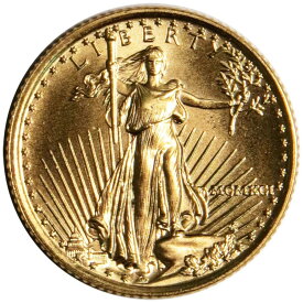 【極美品/品質保証書付】 アンティークコイン モダンコイン [送料無料] 1991 $ 5アメリカンゴールドイーグル1/10オンスブリリアント非循環 1991 $5 American Gold Eagle 1/10 oz Brilliant Uncirculated