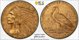 【極美品/品質保証書付】 アンティークコイン モダンコイン [送料無料] 1909-D PCGS MS63+ |ゴールドインディアンヘッド、ハーフイーグル - $ 5ドル米国コイン＃33735B 1909-D PCGS MS63+ | Gold Indian Head, Half Eagle - $5 Dollar US Coin #33735B