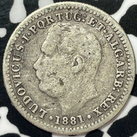 【極美品/品質保証書付】 アンティークコイン モダンコイン [送料無料] 1881ポルトガル語インド1/4ルピアロット＃M6396シルバー！ 1881 Portuguese India 1/4 Rupia Lot#M6396 Silver!