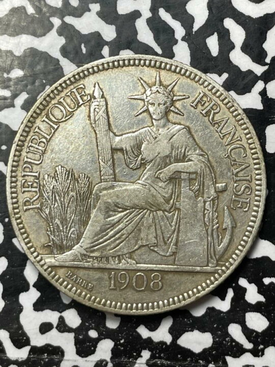 楽天市場】1908フランスのインド中国1ピアストレロット＃JM5111ラージ 