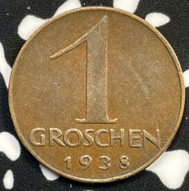 【極美品/品質保証書付】 アンティークコイン モダンコイン [送料無料] 1938年オーストリア1グロッシェンロット＃M3745 1938 Austria 1 Groschen Lot#M3745