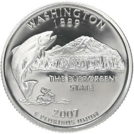 【極美品/品質保証書付】 アンティークコイン モダンコイン [送料無料] 2007年の州四半期ワシントンジェムプルーフディープカメオ90％シルバー米国コイン 2007 S State Quarter Washington Gem Proof Deep Cameo 90% Silver US Coin