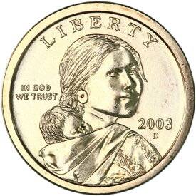 【極美品/品質保証書付】 アンティークコイン モダンコイン [送料無料] 2003 DネイティブアメリカンサカガウィアチョイスBUドルUSミントコイン 2003 D Native American Sacagawea Choice BU Dollar US Mint Coin