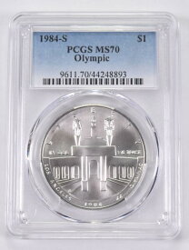 【極美品/品質保証書付】 アンティークコイン モダンコイン [送料無料] 1984-S MS70 LAオリンピック記念シルバーダラーPCGS 1984-S MS70 LA Olympics Commemorative Silver Dollar PCGS